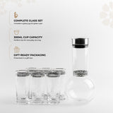 Jiwar - Jug with 6 Tall  cups - Silver