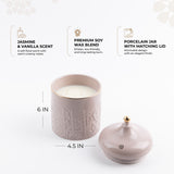 Jiwar -  Large Candle|  Jasmine Vanilla - Lavender & Gold