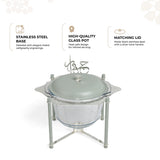 Jiwar - Deluxe Gold Engraved Soup Buffet - Mint Green & Silver