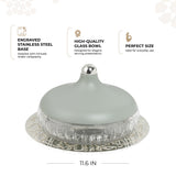 Jiwar - Large Engraved Date & Dessert Centerpiece - Mint Green & Silver