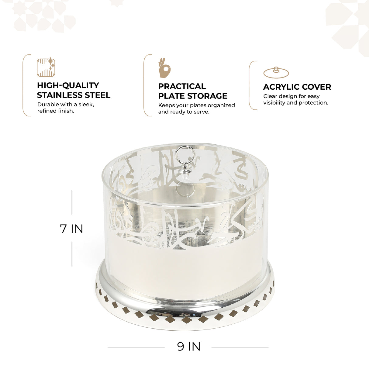 Jiwar - Small Sleek Plate Stand - Silver