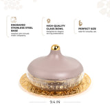 Jiwar - Medium Engraved Date & Dessert Centerpiece - Lavender & Gold