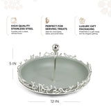 Jiwar - Large Serving Stand - Mint Green & Silver