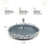 Jiwar - Large Serving Stand - Haze Blue & Silver