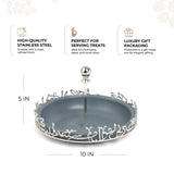 Jiwar - Medium Serving Stand - Haze Blue & Silver