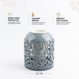 Jiwar - Large Decorative Vase - Haze Blue & Silver