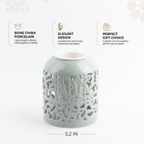 Jiwar - Large Decorative Vase - Mint Green & Silver