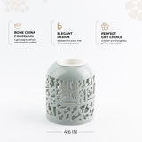 Jiwar - Medium Decorative Vase - Mint Green & Silver