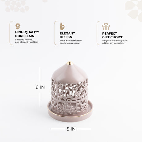 Jiwar - Small Lantern Candle Holder - Lavender & Gold
