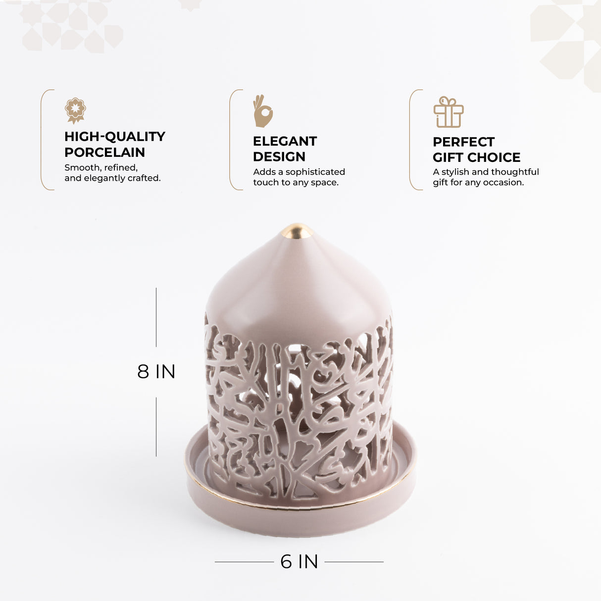 Jiwar - Medium Lantern Candle Holder - Lavender & Gold