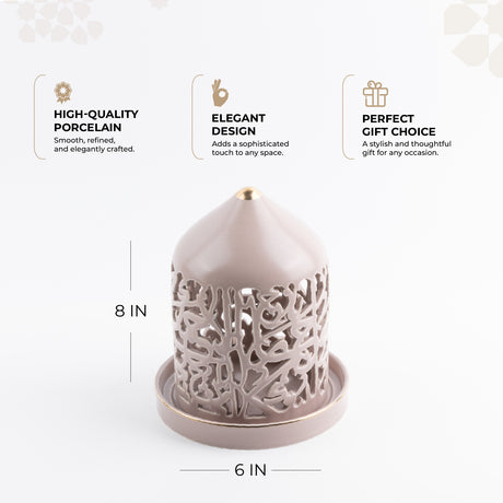 Jiwar - Medium Lantern Candle Holder - Lavender & Gold