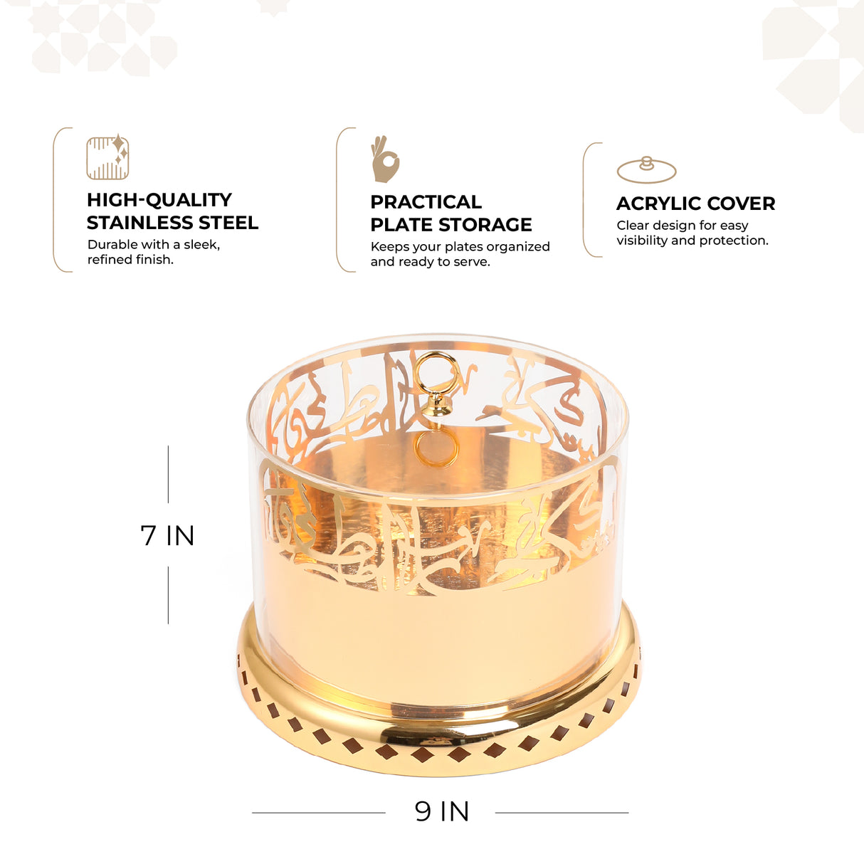 Jiwar - Small Sleek Plate Stand - Gold