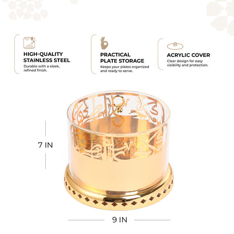 Jiwar - Small Sleek Plate Stand - Gold
