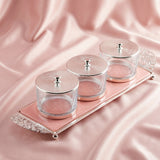 Limited Edition - Snack Serving set (3 Bowls)- Pink & Silver