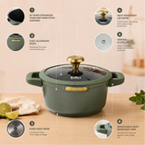 Julia Elite Top 9.5" Nonstick Cooking Pot with Lid – Olive Green