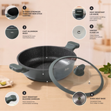 Julia Elite Pro 11" Nonstick Shallow Cooking Pot with Lid – Green