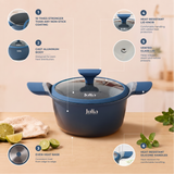 Julia Elite Uni 11" Nonstick Cooking Pot with Lid – Blue