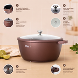 Julia Elite Mocha 14" Nonstick Cooking Pot with Lid – Mocha