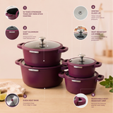 Julia Elite Berry 8-Piece Nonstick Cookware Set – Berry
