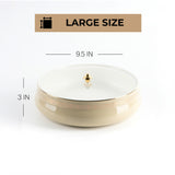 Naqsh - Large Decorative Canister - Ivory & Gold