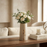 Liqa'a - Medium Decorative Vase - Beige & Gold