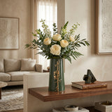 Liqa'a - Large Decorative Vase - Olive Green  & Gold