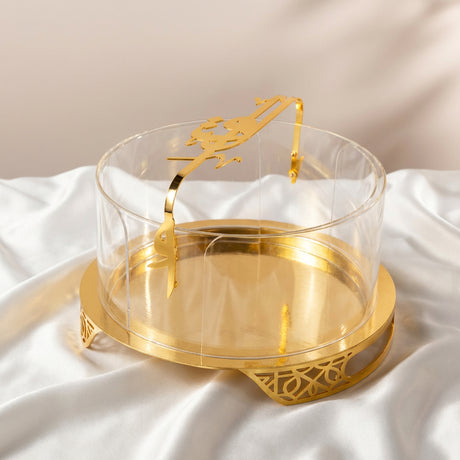 Liqa'a - Large Sleek Plate Stand - Gold