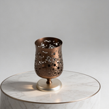 Nourhan - Medium Candle Holder  - Bronze & Silver