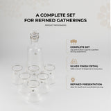 Mirral- Jug with 6 Short glass cups - Silver