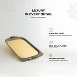 Mirral - Serving Tray - Grey & Gold