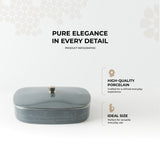 Mirral - Large Decorative Canister - Dark Blue & Silver