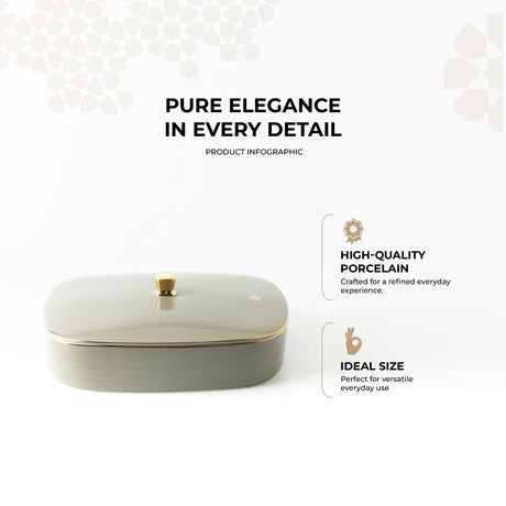 Mirral - Large Decorative Canister - Grey & Gold