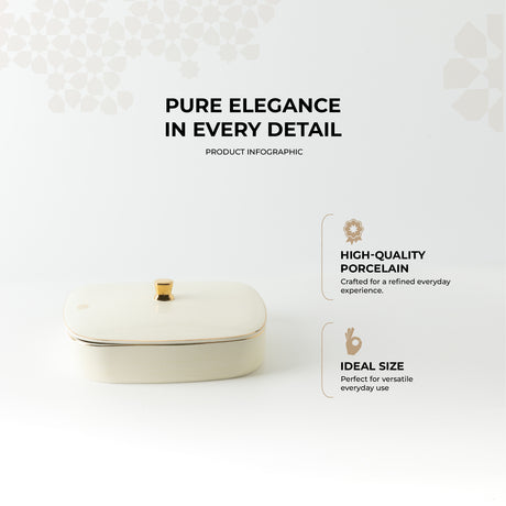 Mirral - Medium Decorative Canister - White & Gold