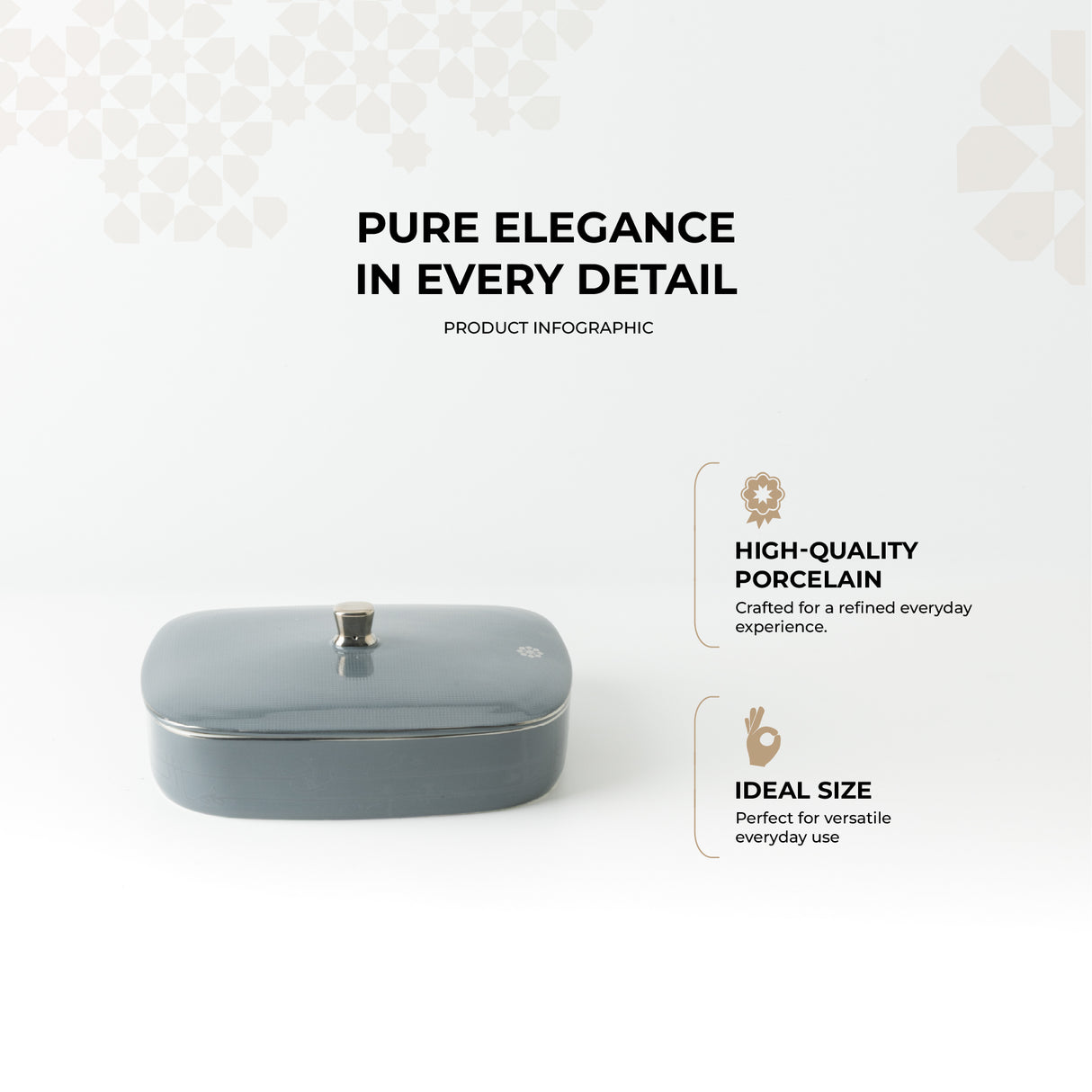 Mirral - Medium Decorative Canister - Dark Blue & Silver