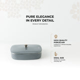 Mirral - Medium Decorative Canister - Dark Blue & Silver