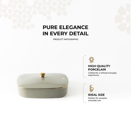Mirral - Medium Decorative Canister - Grey & Gold