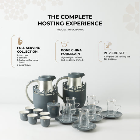 Mirral - Ultimate Brew Deluxe Set (21-Pc)- Dark Blue & Silver