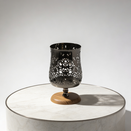 Nourhan - Medium Candle Holder - Black Walnut