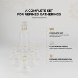 Nourhan - Jug with 6 Short glass cups - Gold
