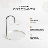 Nourhan - 2 Tier Plate - Silver