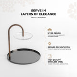 Nourhan - 2 Tier Plate - Black Walnut