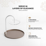 Nourhan - 2 Tier Plate - Bronze & Silver