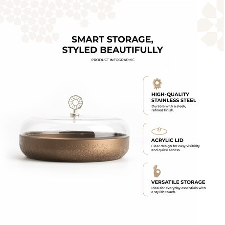 Nourhan - Large Canister - Bronze & Silver