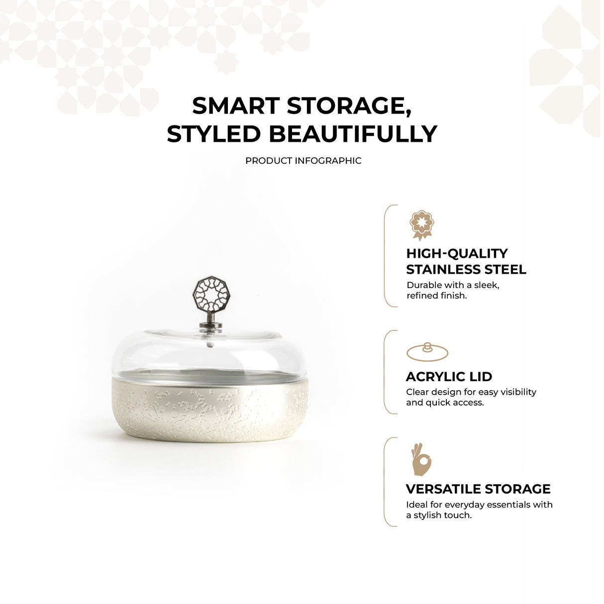 Nourhan - Medium Canister - Silver