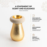Nourhan - Incense Burner - Gold & Beige
