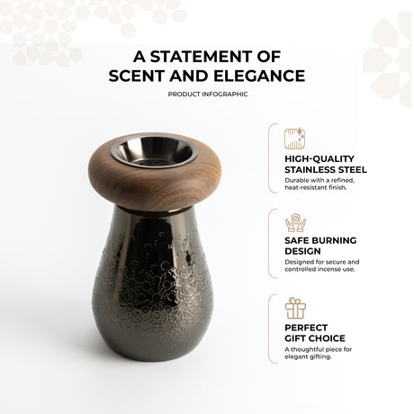 Nourhan - Incense Burner - Black Walnut