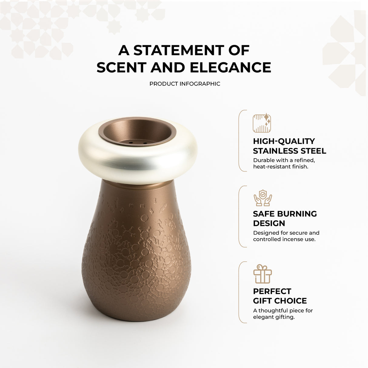 Nourhan - Incense Burner - Bronze & Silver