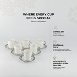 Nourhan - Cappuccino Set (12-Pc) - Bronze & Silver