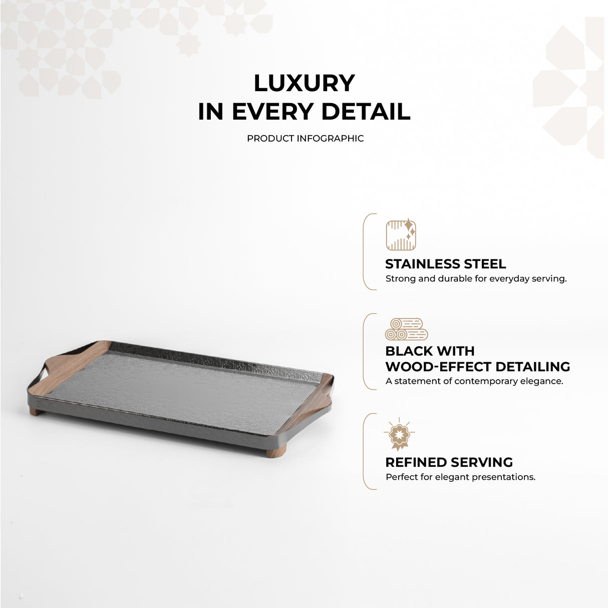 Nourhan- Serving Tray - Back walnut