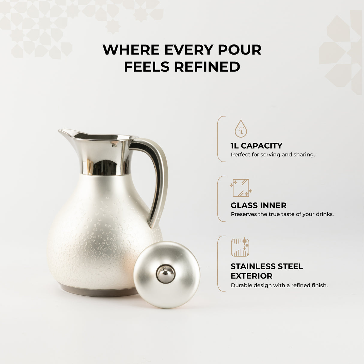 Nourhan - Vacuum Flask/Thermos - Silver